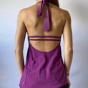 RARE Lululemon Dignity Open Back Halter Tank Top in Purple (Size 4)